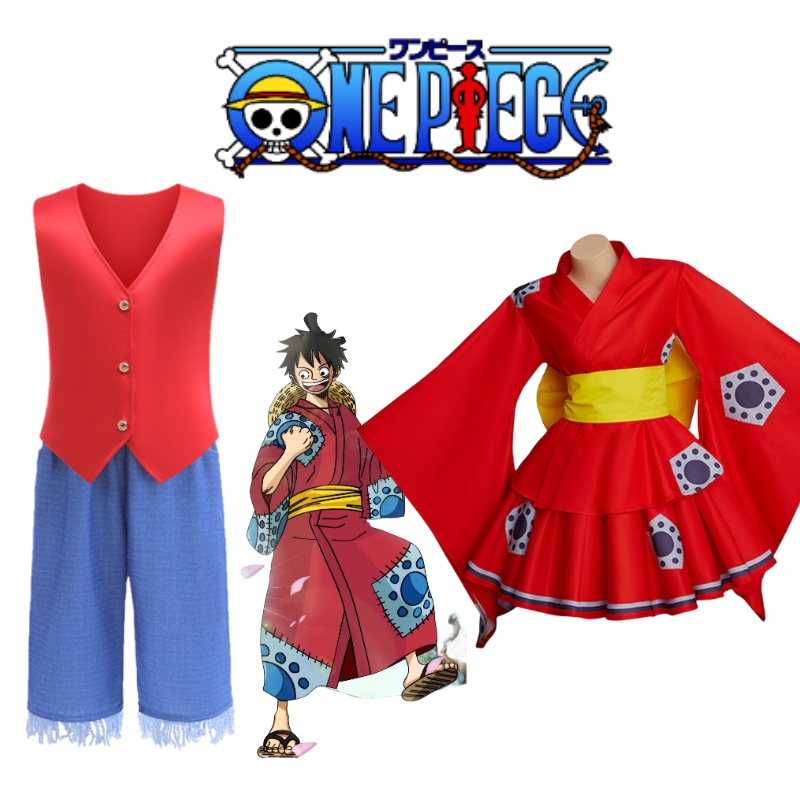  Monkey D. Luffy Cosplay Costume Kimono Outfits for