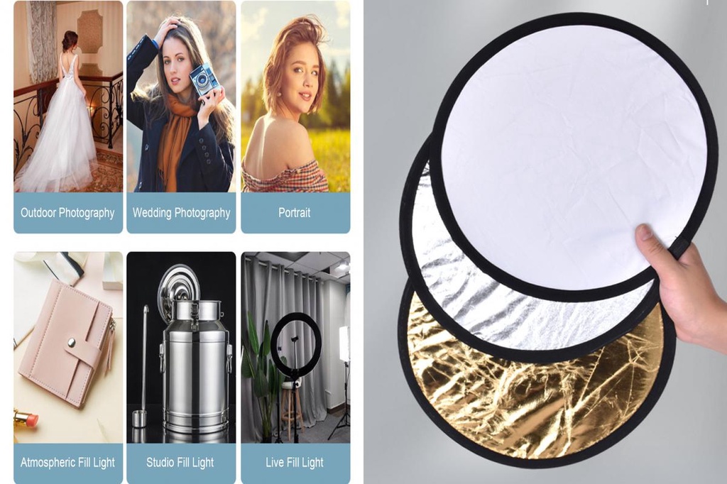 BUR_ Multi-coat Reflective Effect Foldable Storage Reflector Round ...