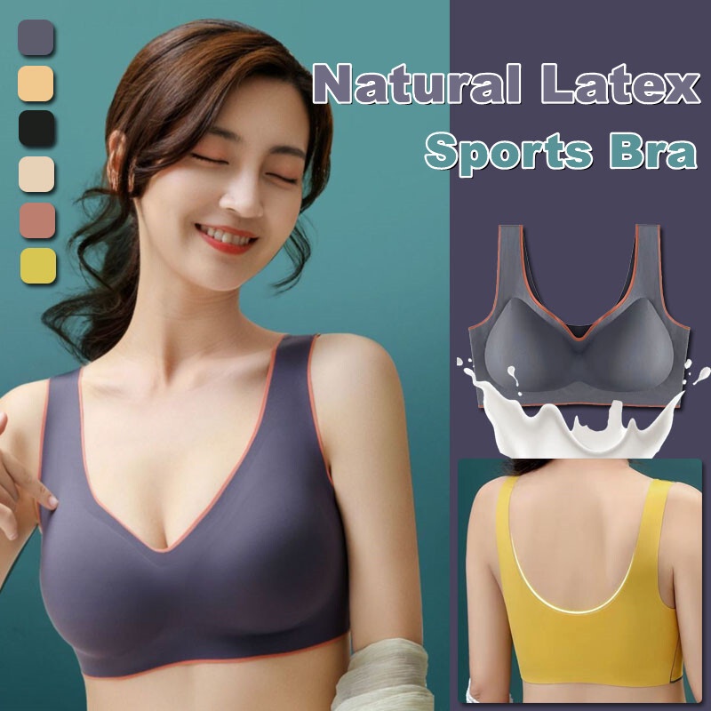 Women Latex Sports Bra Seamless Push Up Bra Comfort Sexy Vest