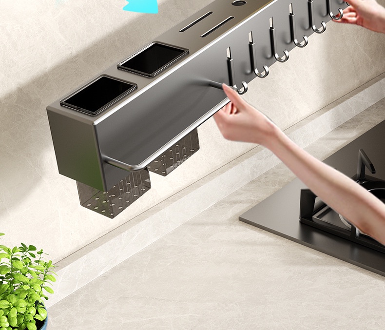 Stainless Steel Wall Mounted Kitchen Tool Knife Holder No Punch Storage ...