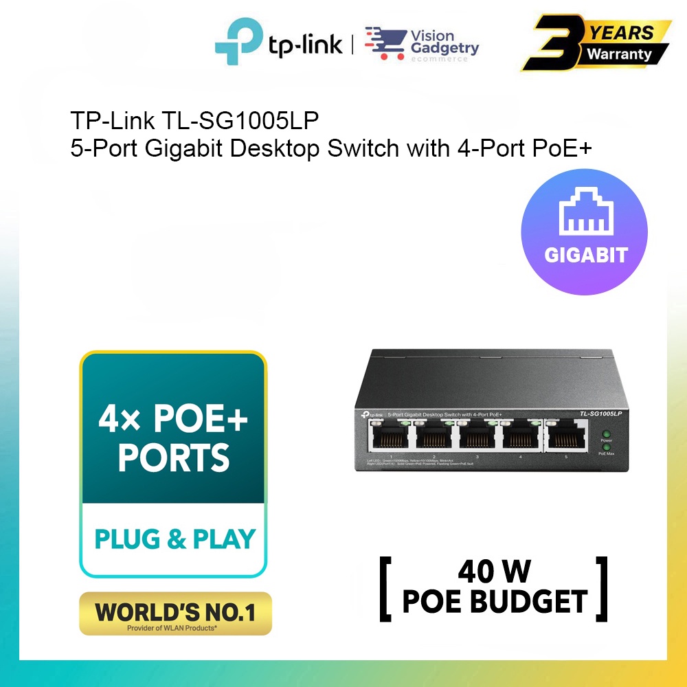 TP Link 5-port Gigabit Desktop Switch with 4-port PoE