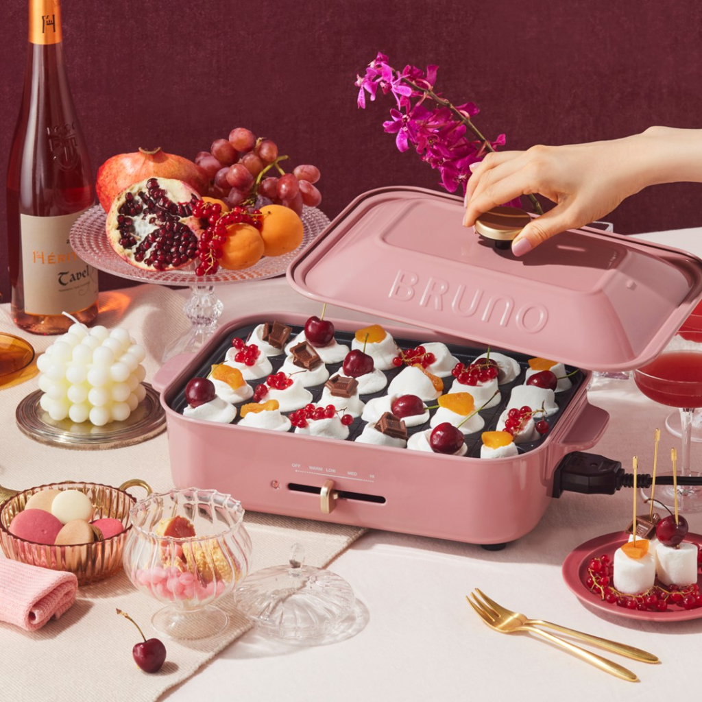【限定色】BRUNO ホットプレート ピンク 鉄板・たこ焼き・深鍋プレート付き 楽天市場】ブルーノ ホットプレート 深鍋 セット 【特典付き