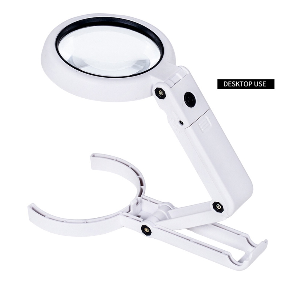 Portable LED Magnifying Glass: Foldable Handheld and Desktop Tool for ...