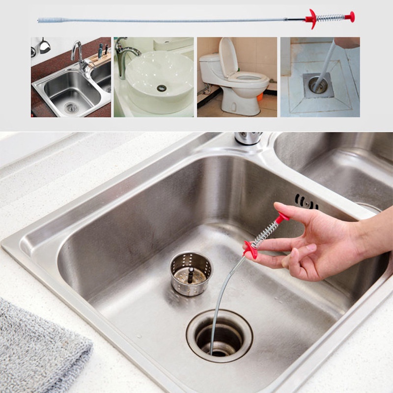 60/85cm Spring Tube Flexible Sink Sewage Extractor Claw Pick Up ...