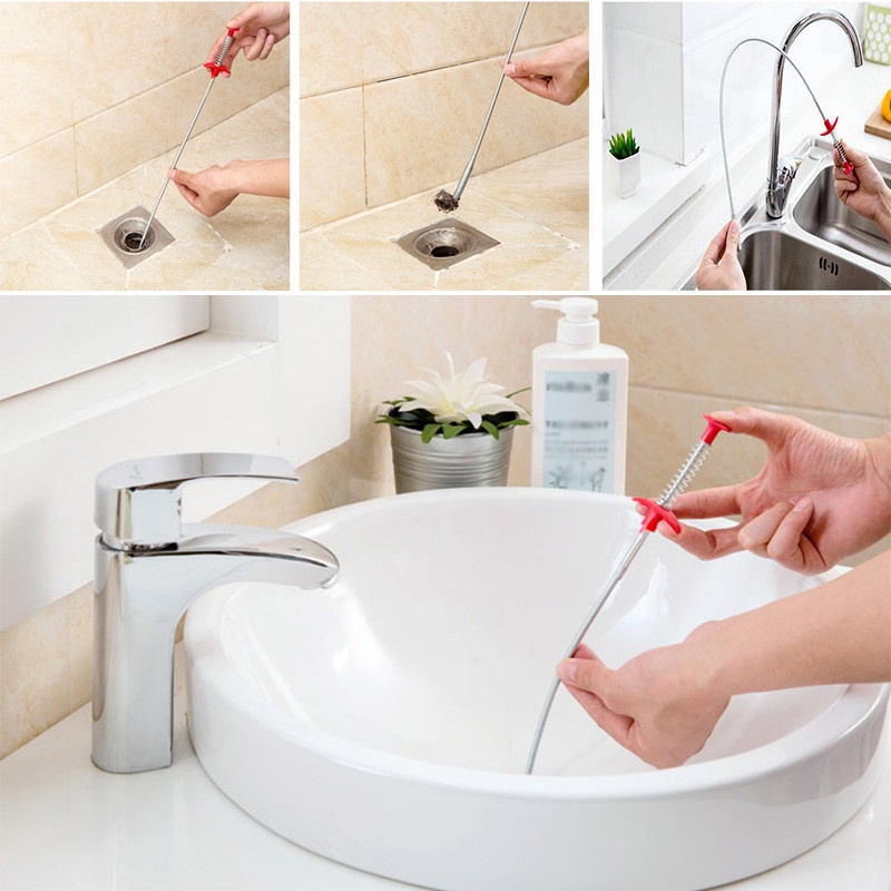 60/85cm Spring Tube Flexible Sink Sewage Extractor Claw Pick Up ...
