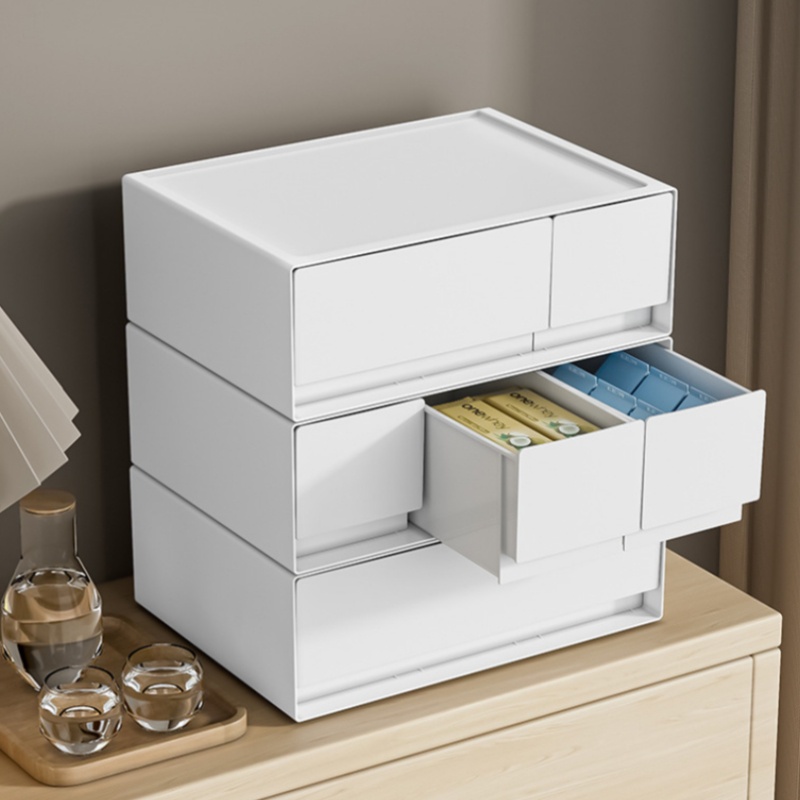 【Woody】 Elegant Modern Drawer Stackable Storage Box Plastic Drawer Rack ...