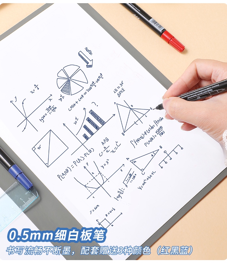 A5 Whiteboard Notebook Writing Pad Kids Draft Book Erasable Note Board ...