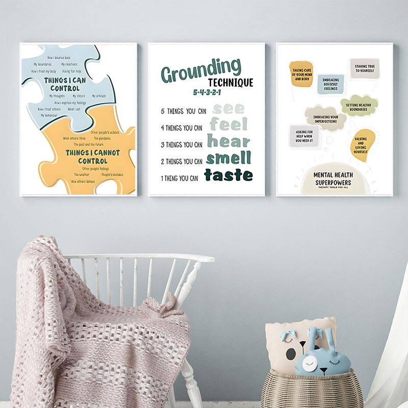 Mental Health Poster Note To Self Corner Psychology Canvas Painting ...