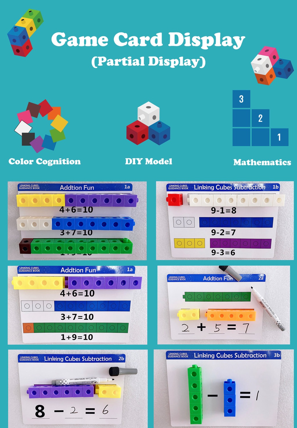 【Early Education】100pcs Linking Math Cube Set, Number blocks,Color ...