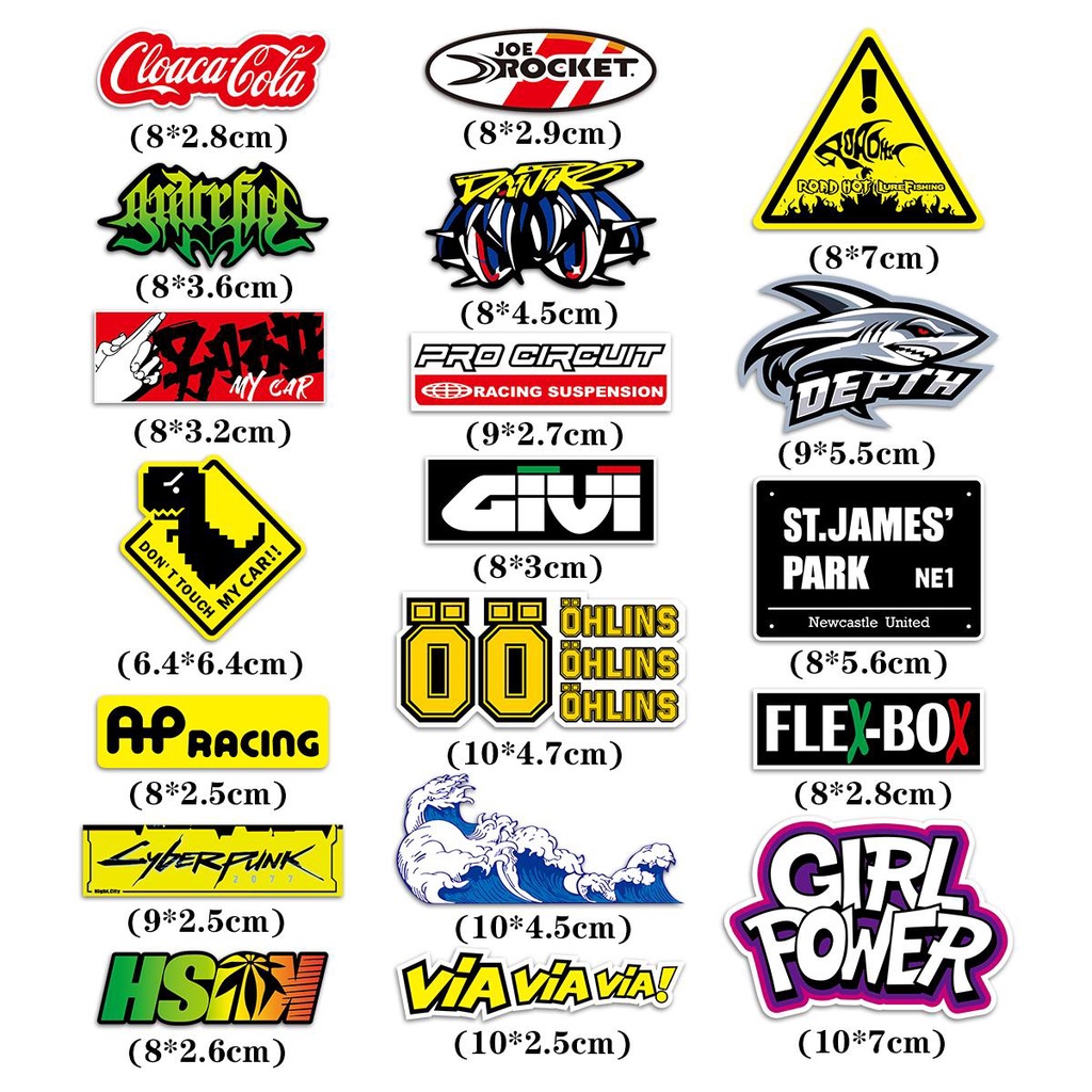 40Pcs JDM Helmet Decals Pers Japanese Modified Stickers Waterproof ...