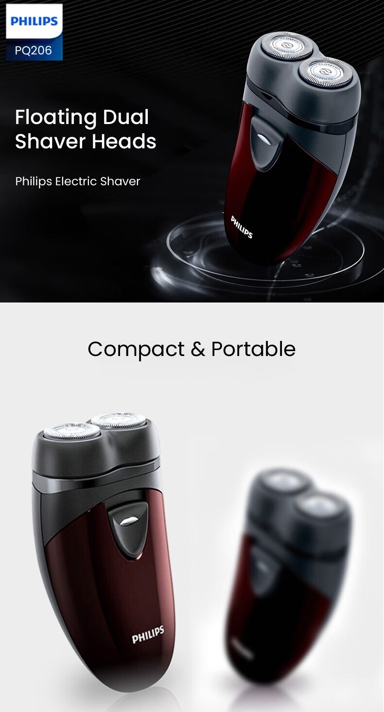 Philips Electric Shaver PQ206/18 Dual Shaver Head for Men Face Hair ...