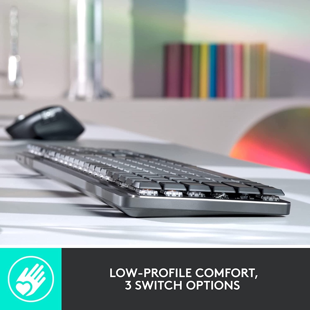 Logitech MX Mechanical Wireless Keyboard Graphite, Backlit keys, Multi ...