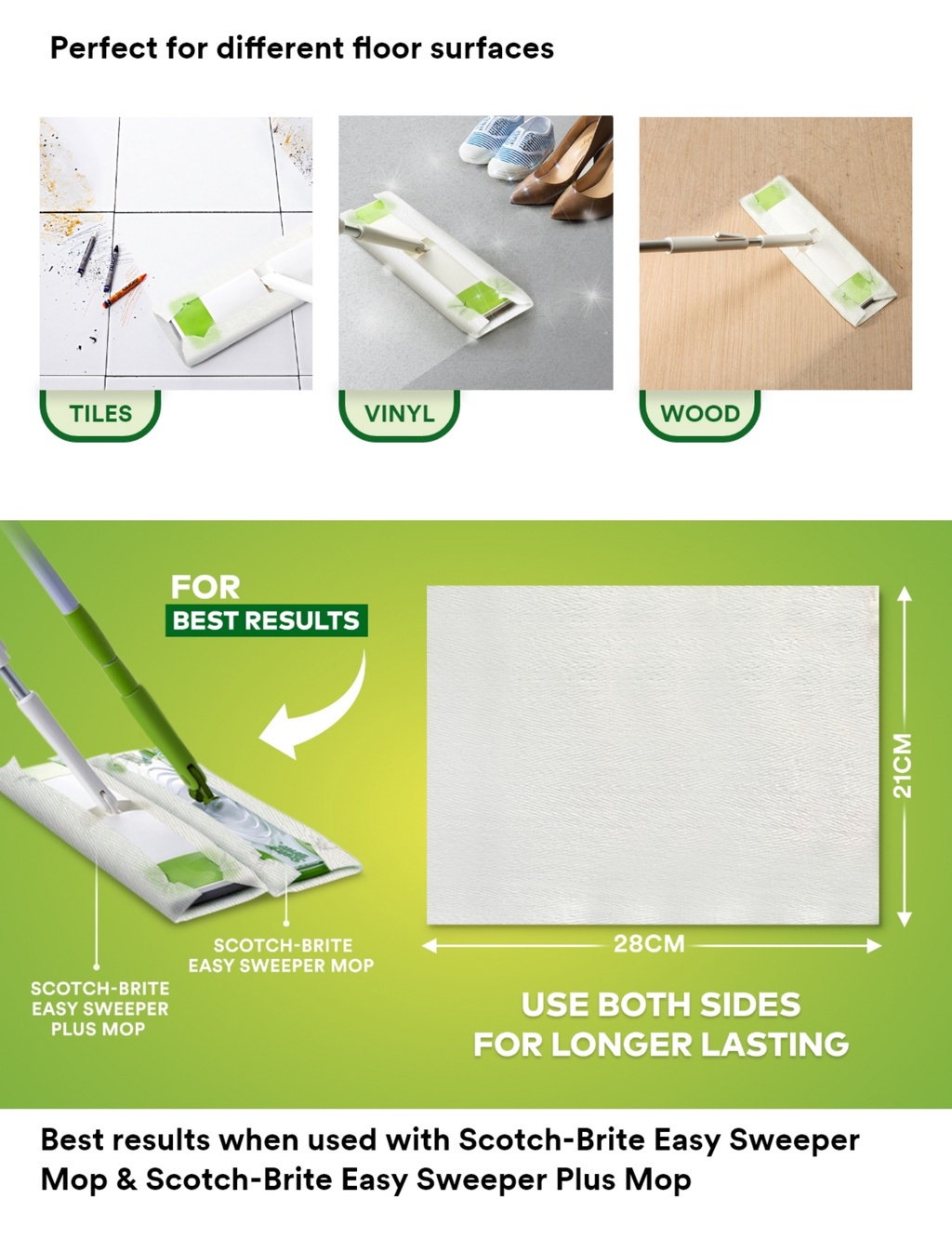 3M™ Scotch-Brite™ Easy Sweeper Plus Mop Wet Disposable Paper Wiper ...