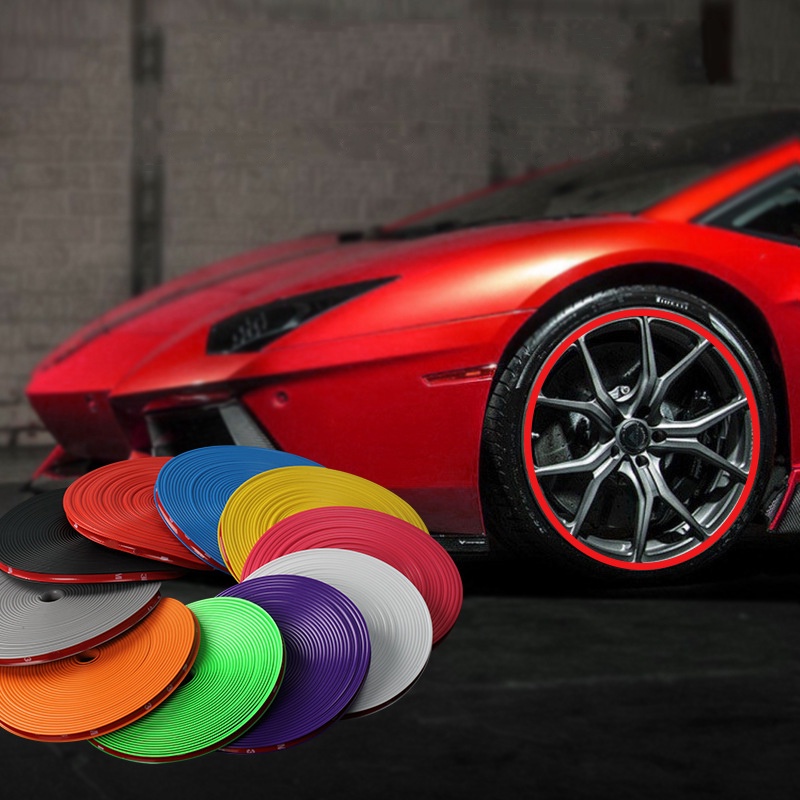 8M Car Rim Protect Strip Wheel Edge Protector bright Matte car Wheel ...