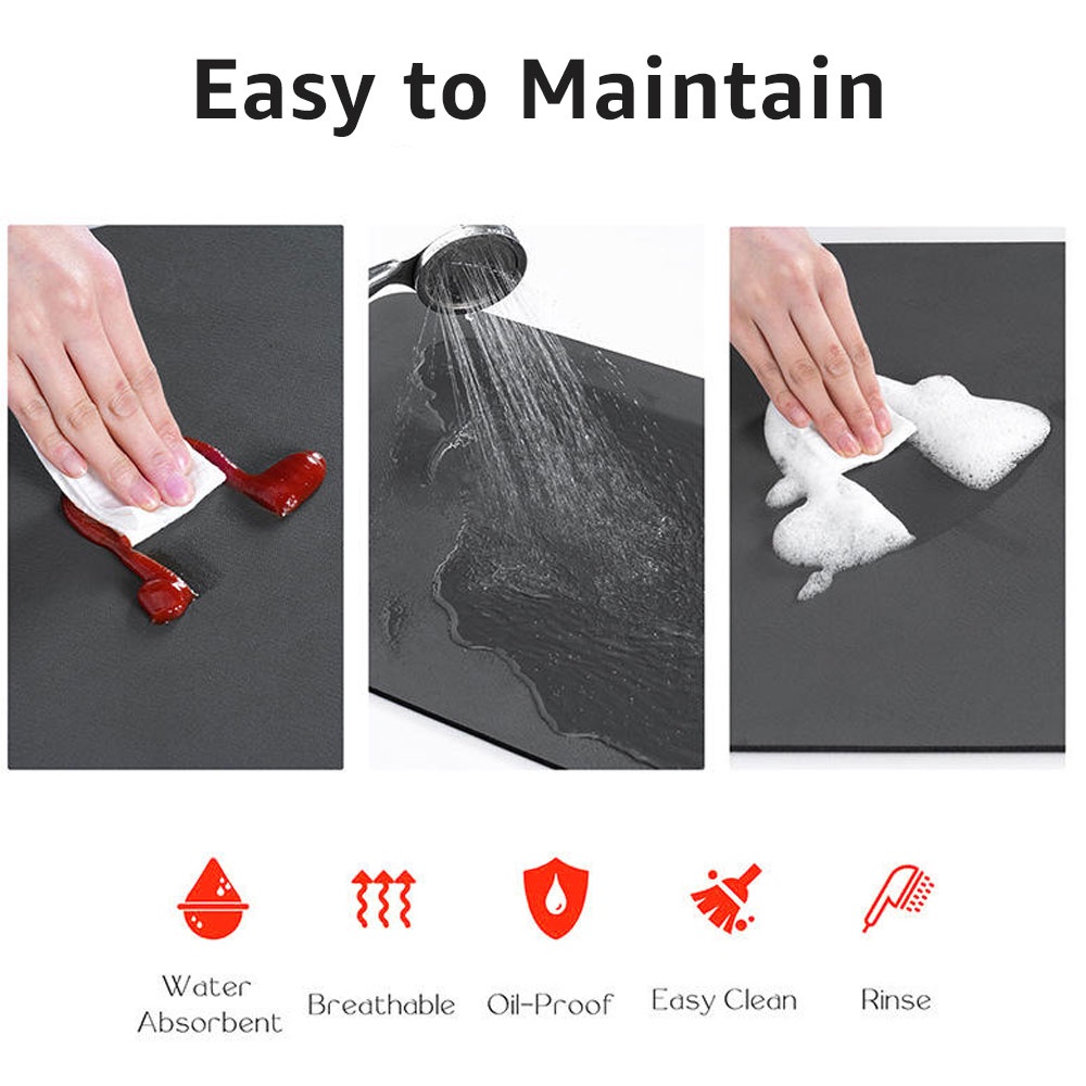 Kitchen Absorbent Draining Mat – Quick-Dry Dish and Mug Coaster for ...