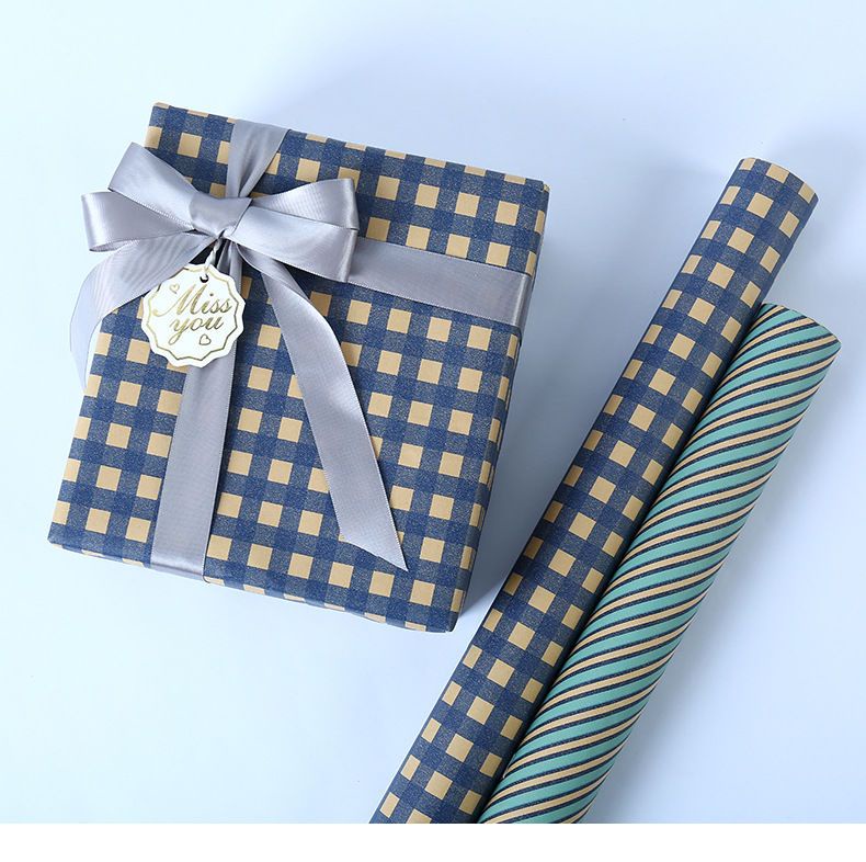 Simple Retro Kraft Paper Wrapping Paper Good-looking Birthday Wrapping ...
