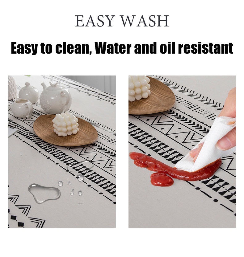 Waterproof Oil Proof Tablecloth Cloth Art Placemat Simple Elegant Small ...