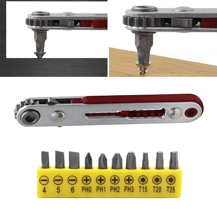  7 PCS Right Angle Screwdriver, Ph3/Ph2/Ph1/Ph0/T25