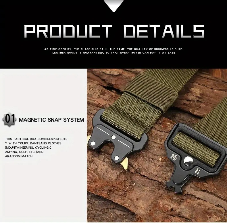Tactical Nylon Belt With Quick Release Buckle - Adjustable  display picture 3