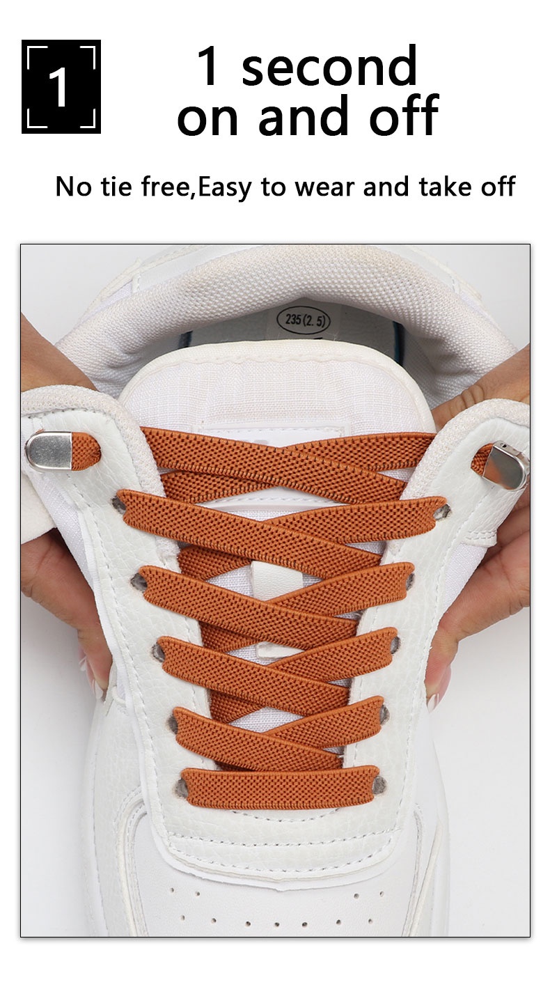 Safety Optimized Shoelace Configurations By Experts Reference: 1 Pair No Tie Shoe Laces Flat Elastic Shoelaces For