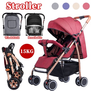 2 Way Stroller 4 Wheels Foldable Baby Cart Lightweight Trolly Baby