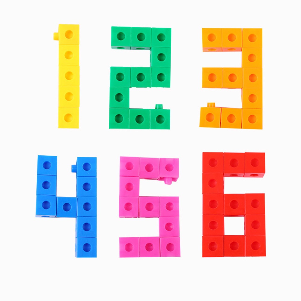 100Pcs/Set Square Cube Block for Kids Montessori Mathematics Linking ...