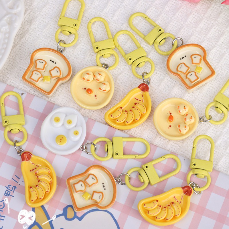 [Wholesale Price]Cartoon Cute Bread Banana Egg Keychain - Funny ...