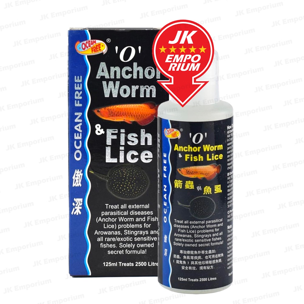 125ml Ocean Free OF '0' Anchor Worm & Fish Lice Anti External Parasite ...