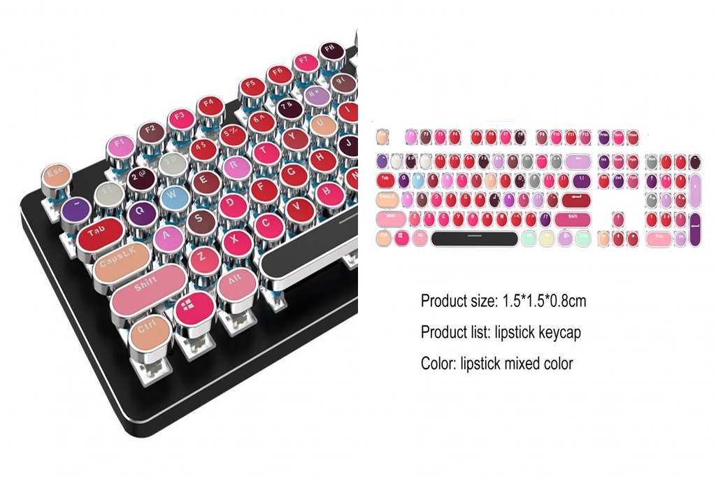 BUR_ 104-Key Lipstick Mixed Color Electroplating Backlight Mechanical ...
