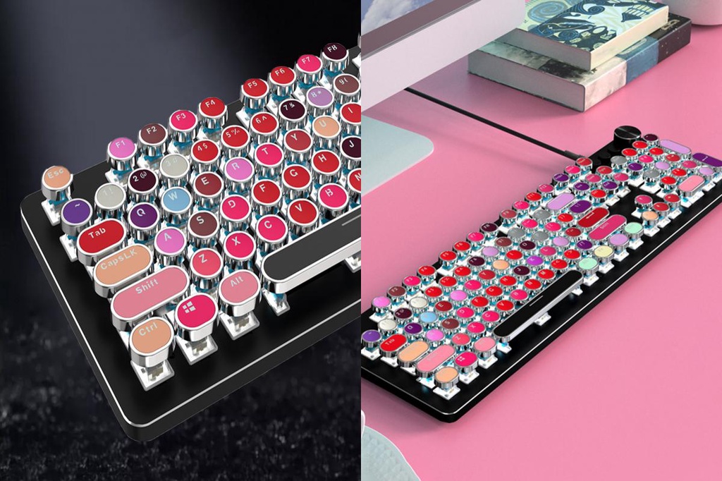 BUR_ 104-Key Lipstick Mixed Color Electroplating Backlight Mechanical ...