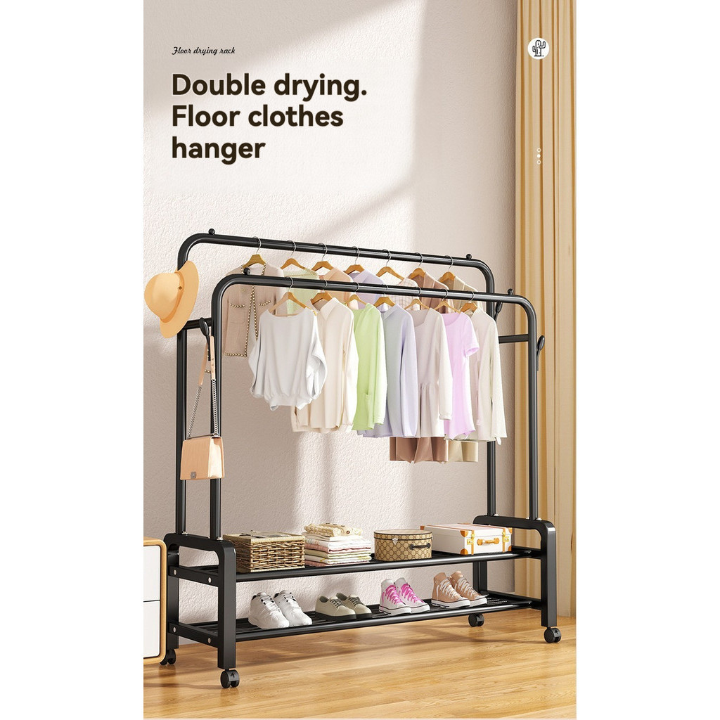 Garment Display Stand Space-Saving Home Clothing Freestanding Clothes ...