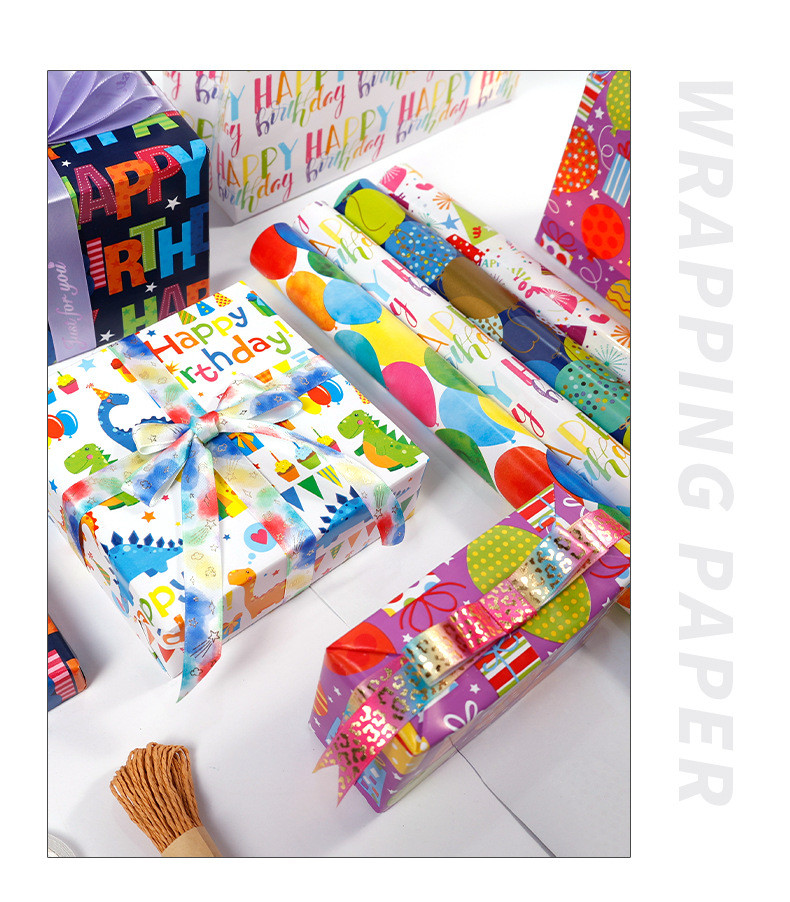 【SG STOCK】43×300cm Large Cartoon Birthday Wrapping Paper Roll – Gift ...