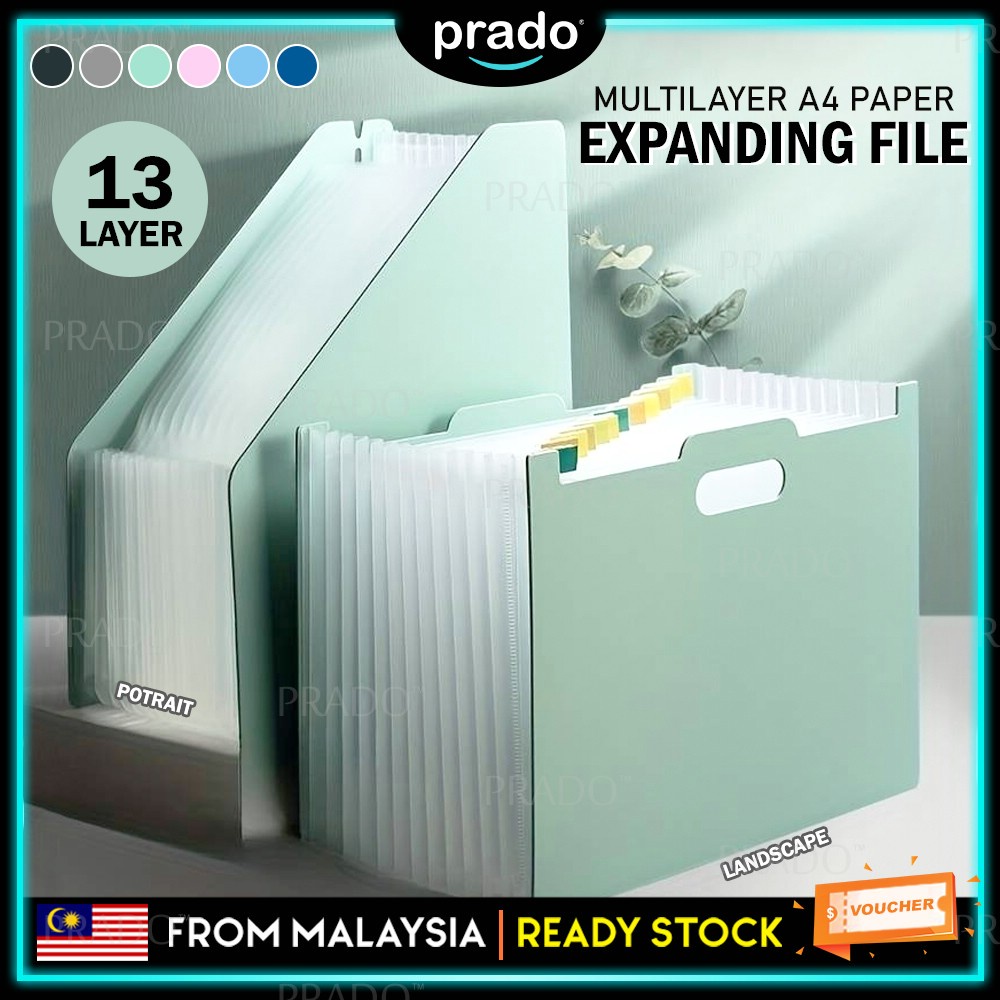 PRADO Multilayer Expanding File Folder A4 Size File Organizer Box ...