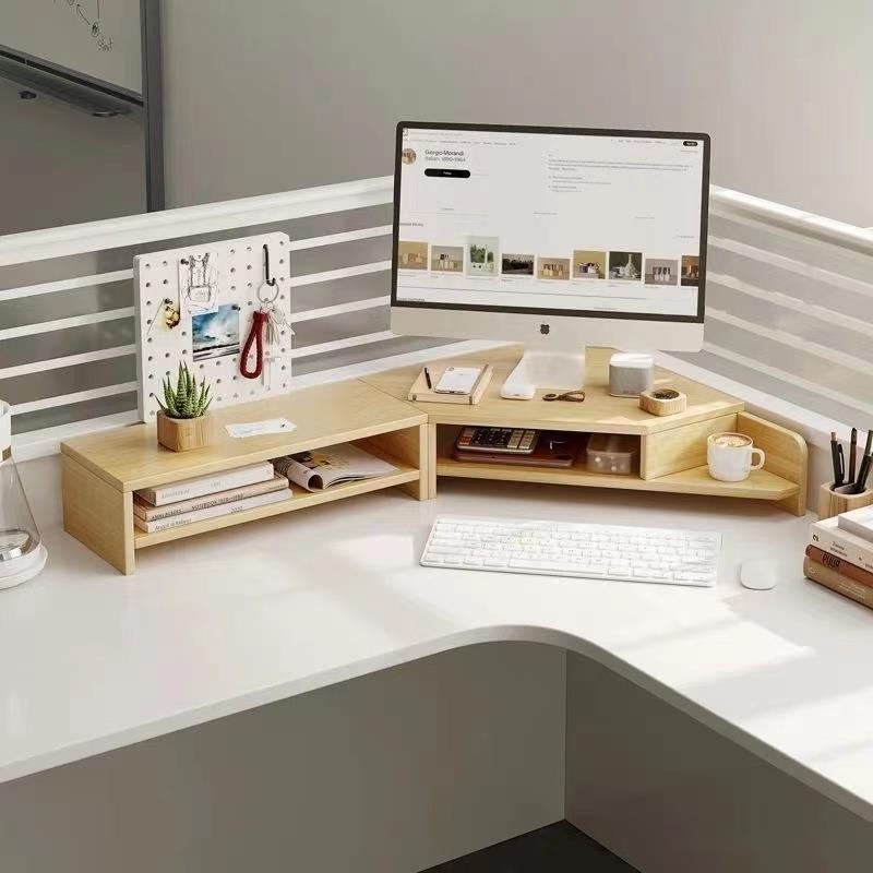 Monitor Riser Wood Monitor Stand For Desk Student Desk Storage Office