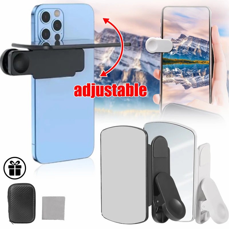 Upgraded Adjustable Phone Camera Mirror / Portable Lens Reflector with ...