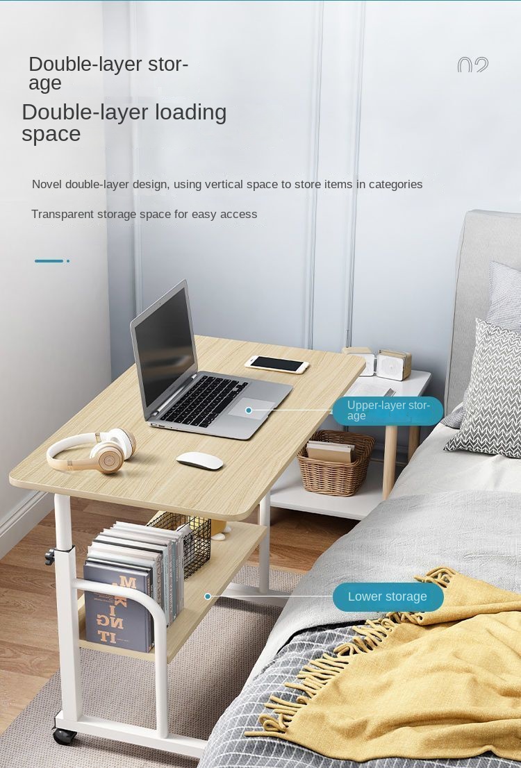 Portable Bedside Table Laptop Desk Bedroom Small Apartment Folding Desk ...