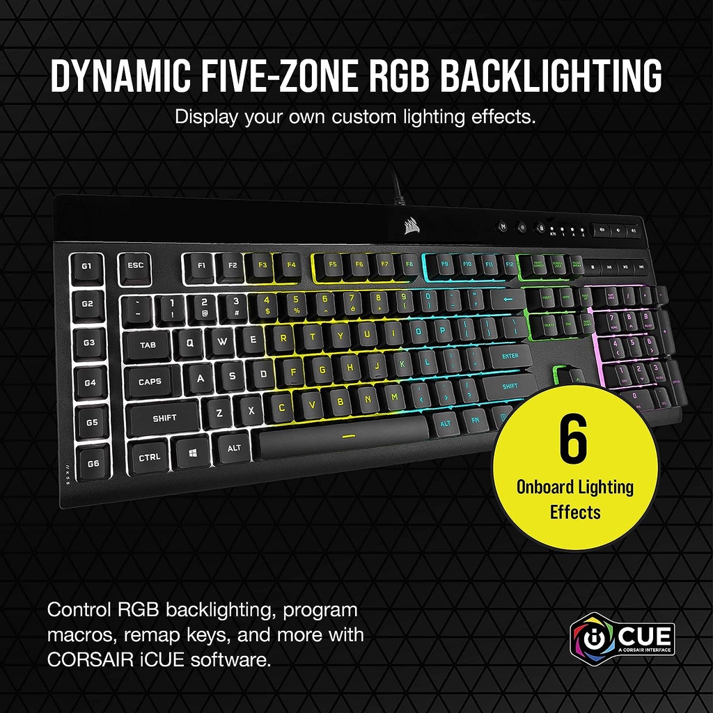 Corsair K55 Pro Lite RGB Wired Membrane Gaming Keyboard - CS-CH-9226065 ...