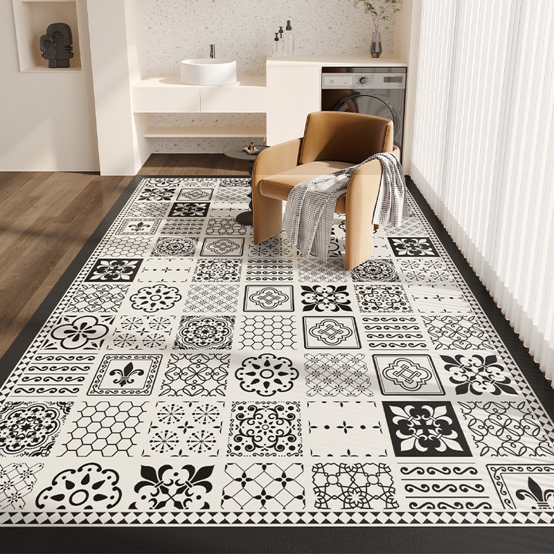 Balcony floor mat pu leather carpet large area waterproof sunscreen