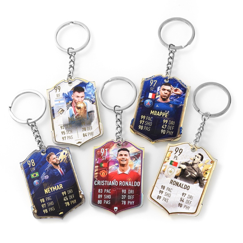2025 Football Star Keychain Fans Gift Neymar Messi Ronaldo Mbappe ...