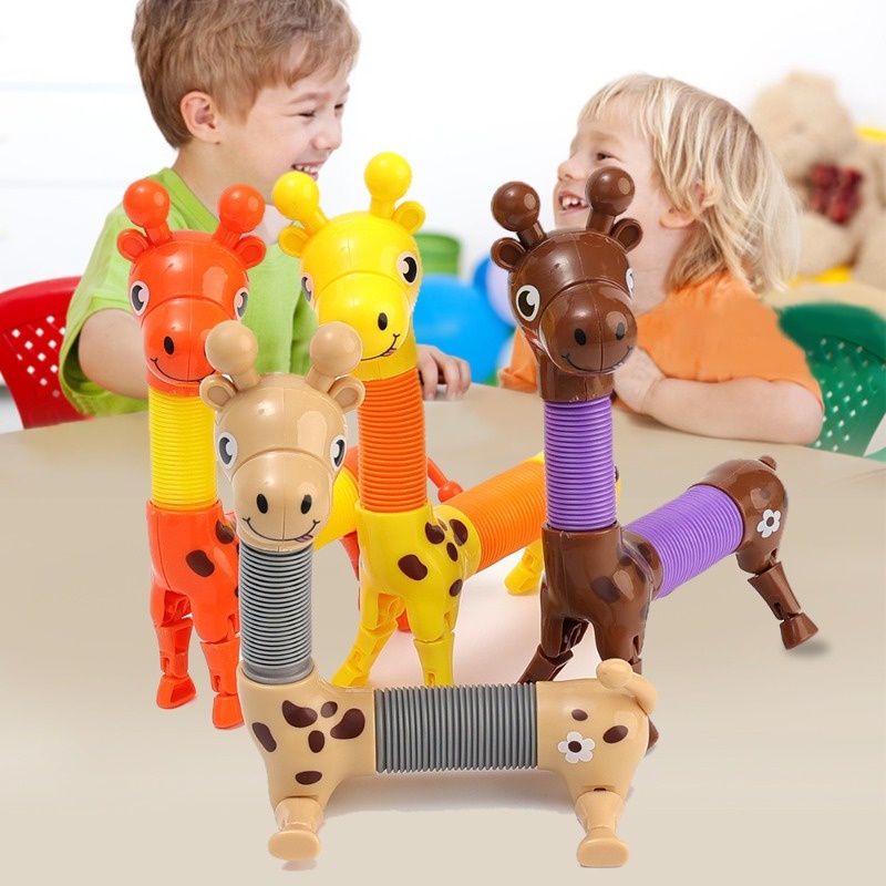 Children Funny Robot Pop Tubes Sensory Toys Telescopic Suction Cup Toys ...