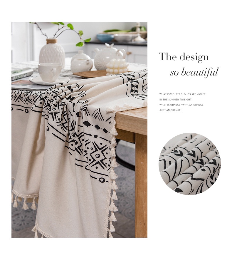 Waterproof Oil Proof Tablecloth Cloth Art Placemat Simple Elegant Small ...