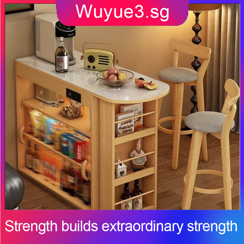 Wood Integrated Solid Bar Table Japanese Style Retractable Folding ...