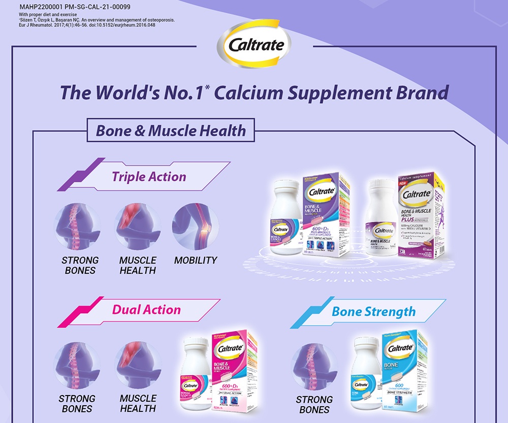 [2 Pack] CALTRATE Bone & Muscle Triple Action Calcium + 500IU Vitamin D ...