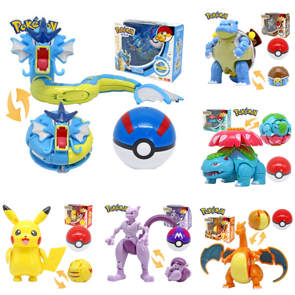 Plastic Pokemon Toys With Pokeballs Pikachu Charizard Mewtwo Blastoise ...