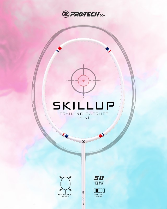Protech Mini Frame Training Racket-SKILL UP (5U)(FREE STRING+GRIP ...