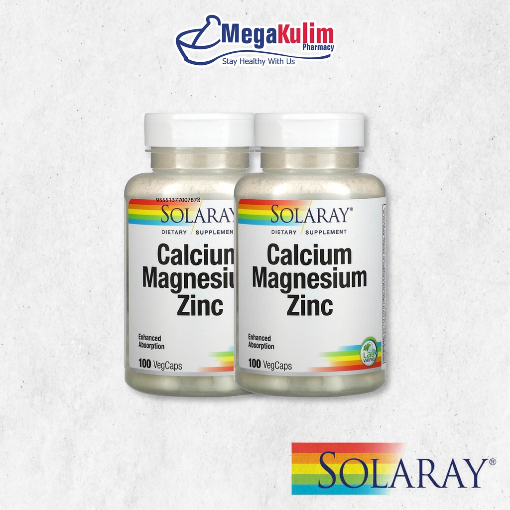 Solaray Calcium, Magnesium Zinc (2 x 100 caps) Shopee Singapore
