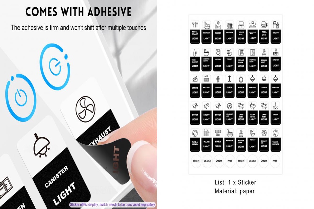 1 Sheet Appliances Icon Logos English Print Self-adhesive Great ...