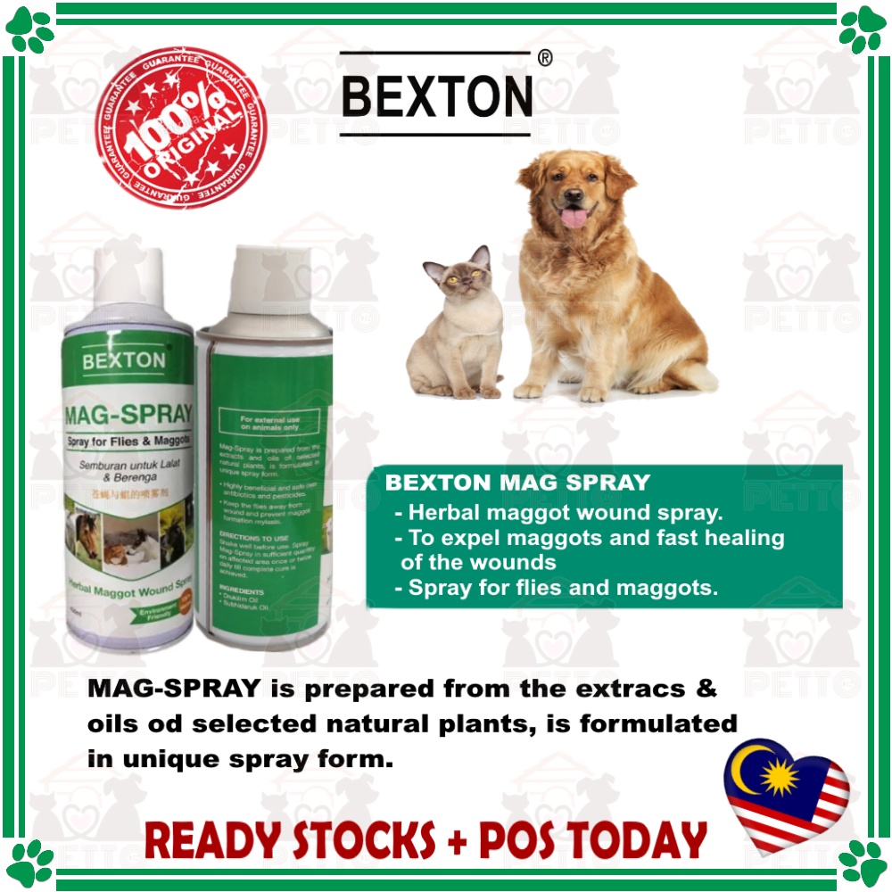 Bexton Mag Spray Maggots Wound Care Spray 400ml Wound Solution Maggots