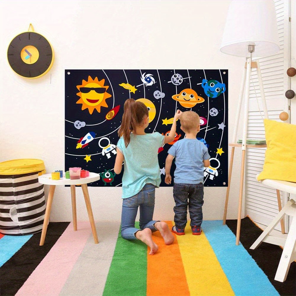 Outer Space Felt Montessori Board Toy Solar System Universe ...