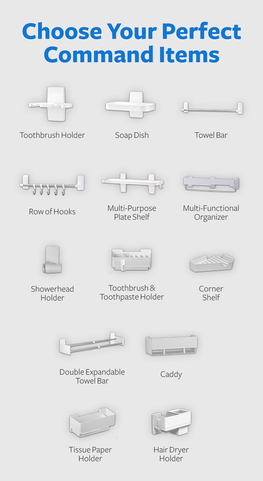 3M™ Command™ Toothbrush Holder, 17727, Water Resistant, No Surface ...